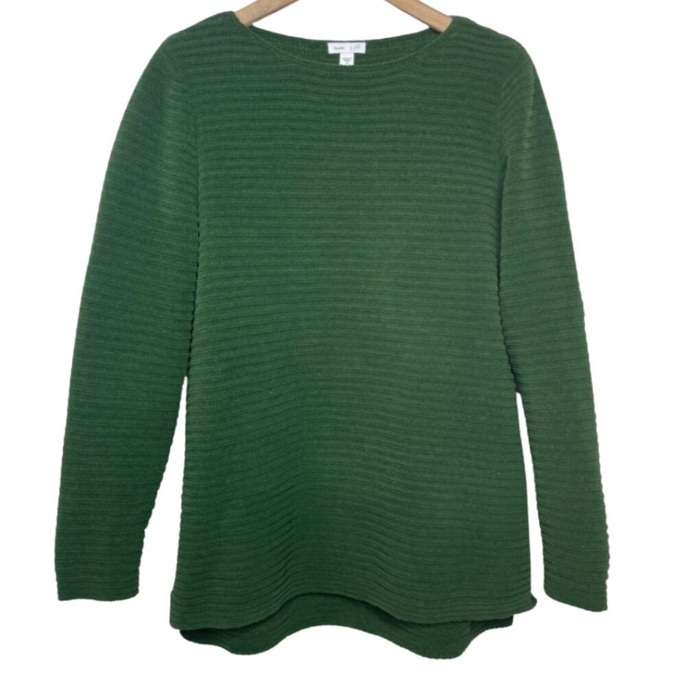 J. JILL | Women's Emerald Green Cozy Relaxed Chenille Crewneck Sweater | Size M - Picture 1 of 12